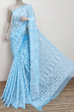 Load image into Gallery viewer, Gulzar Heavy Work Georgette Chikankari Saree