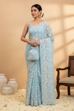 Load image into Gallery viewer, Gulzar Full Jaal Chikankari Saree