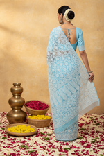 Load image into Gallery viewer, Gulzar Heavy Work Georgette Chikankari Saree