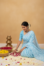 Load image into Gallery viewer, Gulzar Heavy Work Georgette Chikankari Saree