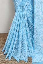 Load image into Gallery viewer, Gulzar Heavy Work Georgette Chikankari Saree