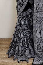 Load image into Gallery viewer, Gulzar Heavy Work Georgette Chikankari Saree