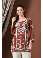 Load image into Gallery viewer, Ayesha Premium Chikankari Short Kurti - The Lucknowi Chikan