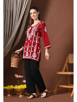 Load image into Gallery viewer, Ayesha Premium Chikankari Short Kurti - The Lucknowi Chikan