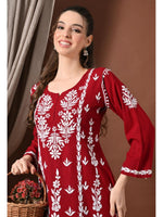 Load image into Gallery viewer, Ayesha Premium Chikankari Short Kurti - The Lucknowi Chikan