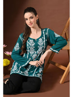 Load image into Gallery viewer, Ayesha Premium Chikankari Short Kurti - The Lucknowi Chikan