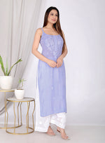 Load image into Gallery viewer, Viscose 3D Sleeveless Designer Kurti - The Lucknowi Chikan