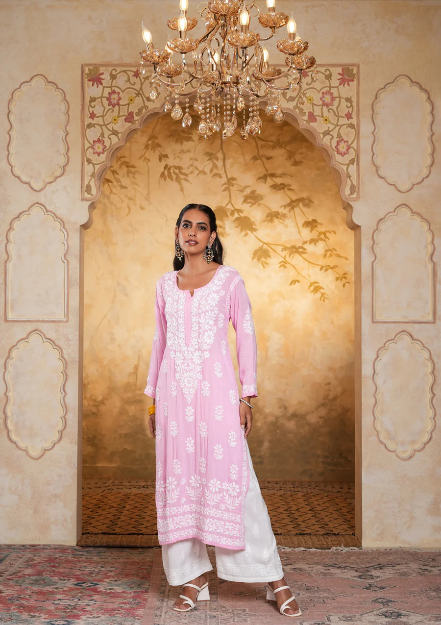 Bela Modal Chikankari Long Kurta