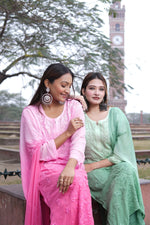Load image into Gallery viewer, Gulfam Rose Pannel Viscose Kurti Set