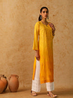 Load image into Gallery viewer, Adya Chanderi Chikankari Kurti