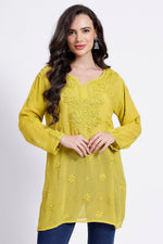 Load image into Gallery viewer, Dori Viscose 3D Chikankari Kurti - The Lucknowi Chikan