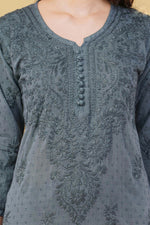 Load image into Gallery viewer, Isha Chrochet Dobby Chikankari Kurti Set