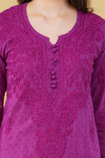 Load image into Gallery viewer, Isha Chrochet Dobby Cotton Kurti Set