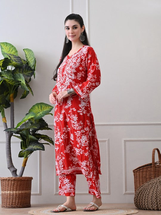 Chhaya Mul Chikankari Kurti Set