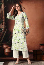 Load image into Gallery viewer, Saheli Mul Mul Floral Chikankari Kurti