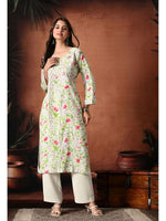 Load image into Gallery viewer, Saheli Mul Mul Floral Chikankari Kurti