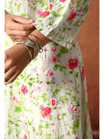 Load image into Gallery viewer, Saheli Mul Mul Floral Chikankari Kurti