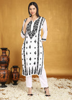 Load image into Gallery viewer, Pratha 3D Chikankari Muslin Kurta