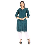 Load image into Gallery viewer, Kyra Chanderi Cotton Chikankari Kurti