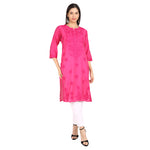Load image into Gallery viewer, Kyra Chanderi Cotton Chikankari Kurti