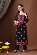 Load image into Gallery viewer, Mahira Rayon Duel Thread Chikankari Kurti