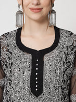 Load image into Gallery viewer, Zara Georgette Black Chikankari Kurta