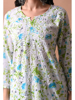 Load image into Gallery viewer, Shaher Floral Mul Mul Chikankari Kurti Set