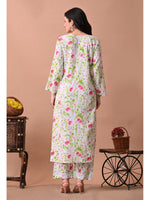Load image into Gallery viewer, Shaher Floral Mul Mul Chikankari Kurti Set