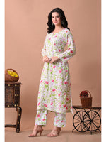 Load image into Gallery viewer, Shaher Floral Mul Mul Chikankari Kurti Set