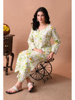 Load image into Gallery viewer, Shaher Floral Mul Mul Chikankari Kurti Set