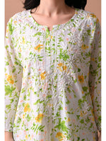 Load image into Gallery viewer, Shaher Floral Mul Mul Chikankari Kurti Set