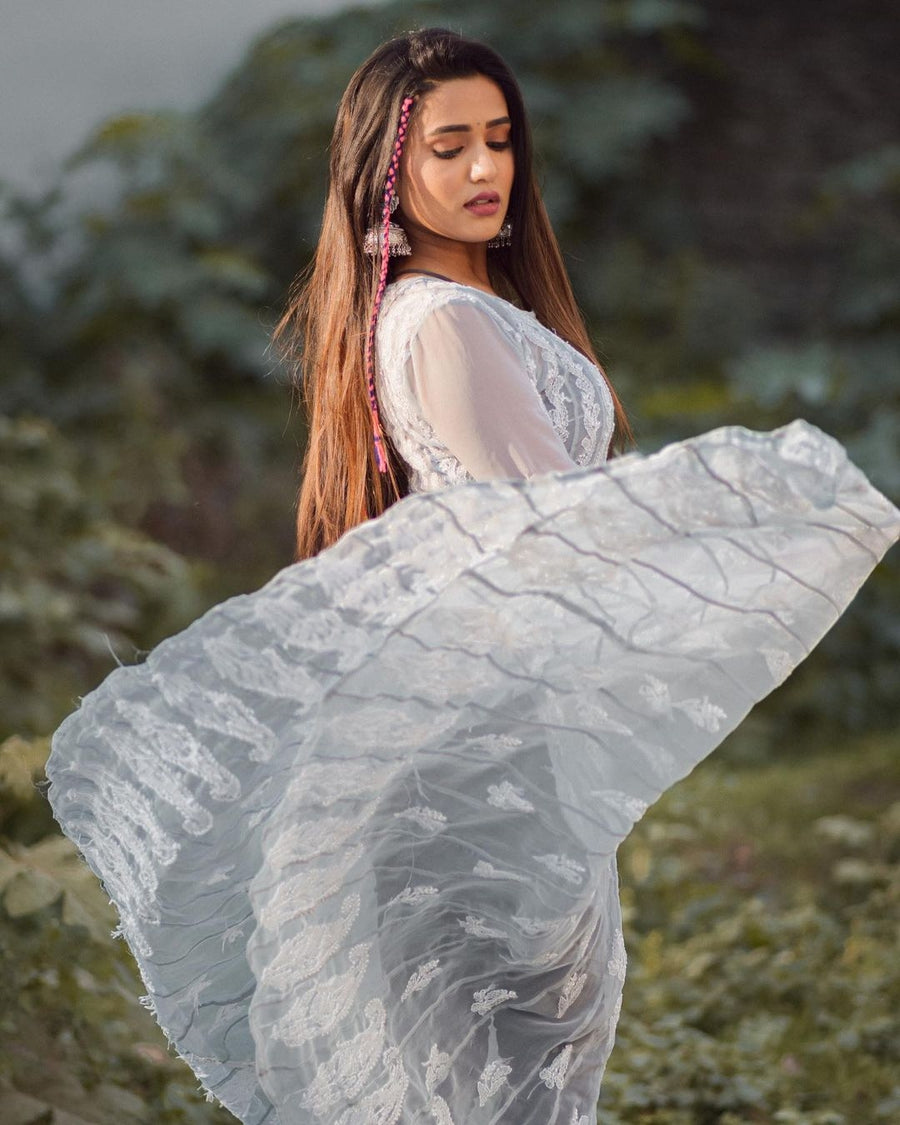 Premika Flared 56 Kali Anarkali Dress Grey