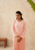 Load image into Gallery viewer, Suhana Ombre Chikankari Viscose Long Kurta - The Lucknowi Chikan
