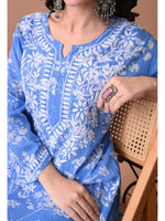 Load image into Gallery viewer, Aadat Mulmul Straight Chikankari Kurti