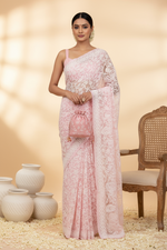 Load image into Gallery viewer, Gulzar Full Jaal Chikankari Saree