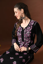 Load image into Gallery viewer, Mahira Rayon Duel Thread Chikankari Kurti