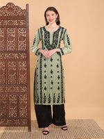 Load image into Gallery viewer, Pratha 3D Chikankari Muslin Kurta-The Lucknowi Chikan