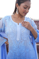 Load image into Gallery viewer, Gulfam Rose Pannel Viscose Kurti Set