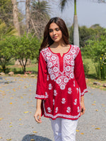 Load image into Gallery viewer, Aabha Premium Modal Chikankari Top-The Lucknowi Chikan