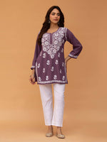 Load image into Gallery viewer, Aabha Premium Modal Chikankari Top