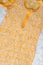 Load image into Gallery viewer, Zara Styled Georgette Chikankari Kurti With White Sharara