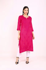 Load image into Gallery viewer, Jugni Modal Chikankari Straight Kurta