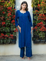 Load image into Gallery viewer, Ulfat Rayon Mukaish Chikankari Kurti Set-Maroon