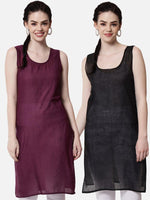 Load image into Gallery viewer, Set Of 2 Long Length Cotton Inners-The Lucknowi Chikan