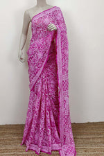 Load image into Gallery viewer, Gulzar Heavy Work Georgette Chikankari Saree