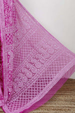 Load image into Gallery viewer, Gulzar Heavy Work Georgette Chikankari Saree