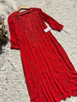 Load image into Gallery viewer, Mrunal Viscose Mukaish Chikankari Kurti