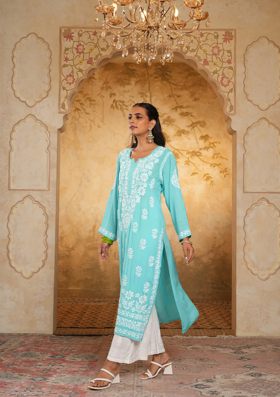 Bela Modal Chikankari Long Kurta