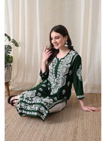 Load image into Gallery viewer, Dhara Modal Chikankari Straight Kurti
