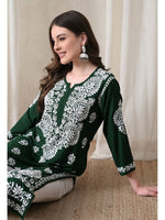 Load image into Gallery viewer, Dhara Modal Chikankari Straight Kurti